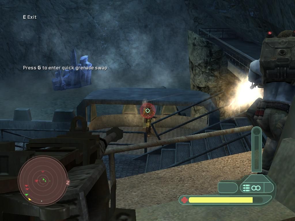 Rogue Trooper (Windows) screenshot: Use gun emplacements to remove Norts.
