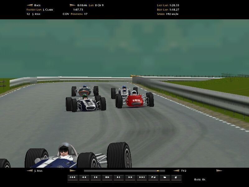 Grand Prix Legends (Windows) screenshot: TV2 camera view