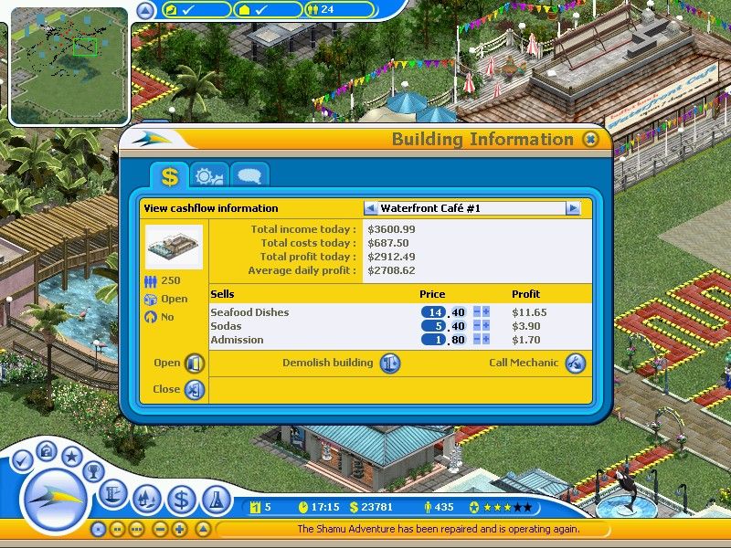 SeaWorld Adventure Parks Tycoon (Windows) screenshot: This place earns me money.