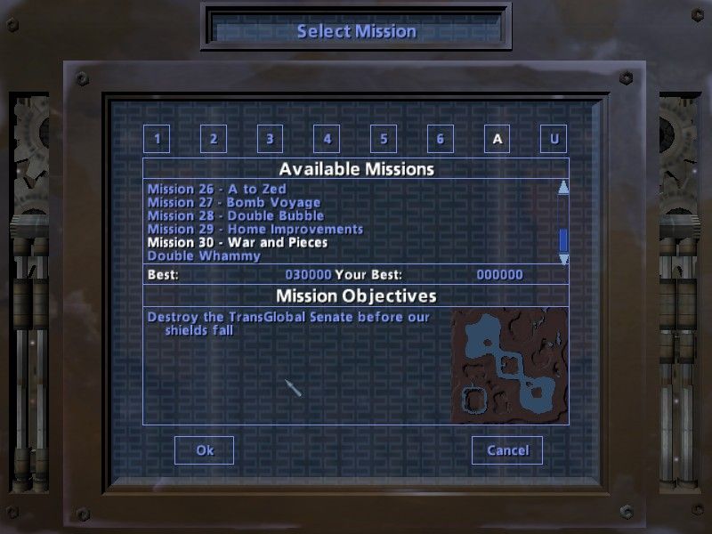 Steel Soldiers (Windows) screenshot: Mission selection