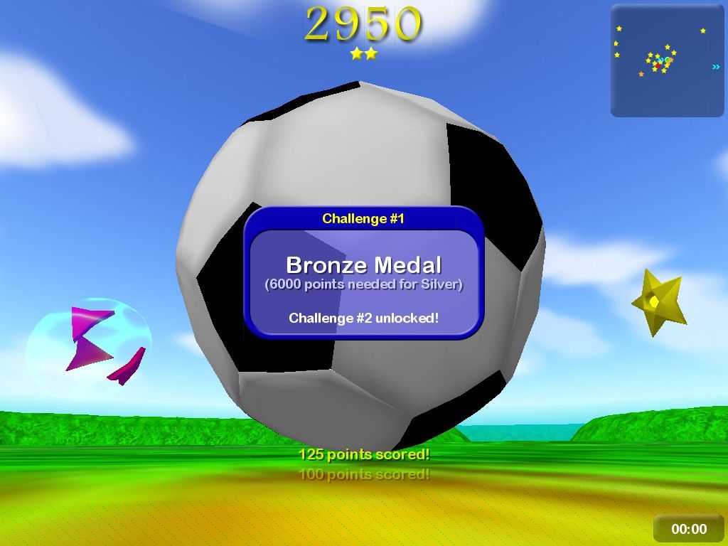 Orbz (Windows) screenshot: Earned a bronze medal for challenge #1