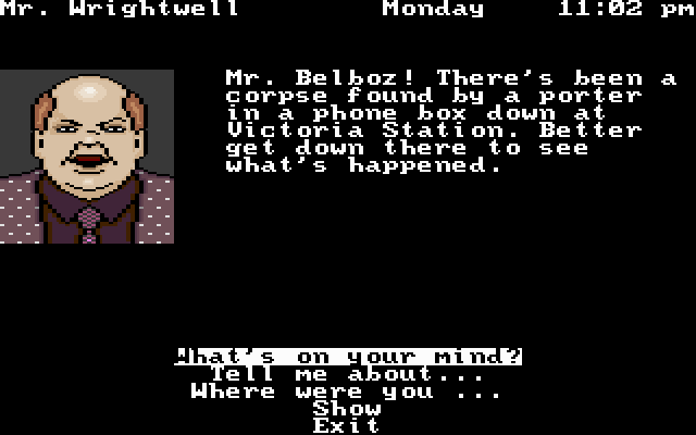 The Scoop (DOS) screenshot: Talking with your boss