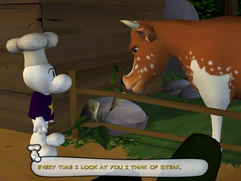 Bone: The Great Cow Race (Windows) screenshot: Oh the subtle humour...