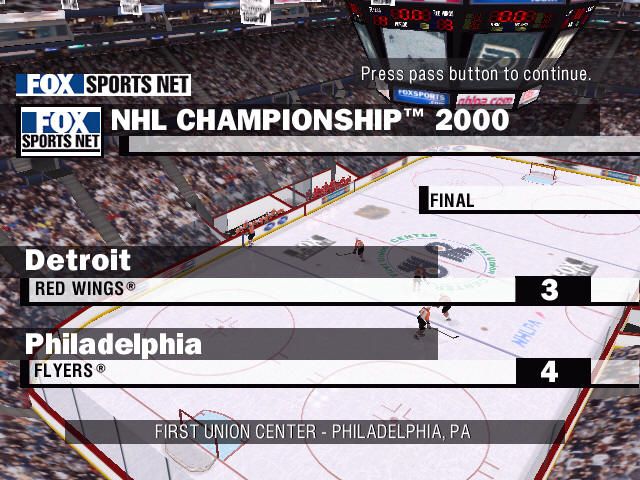 NHL Championship 2000 (Windows) screenshot: End game
