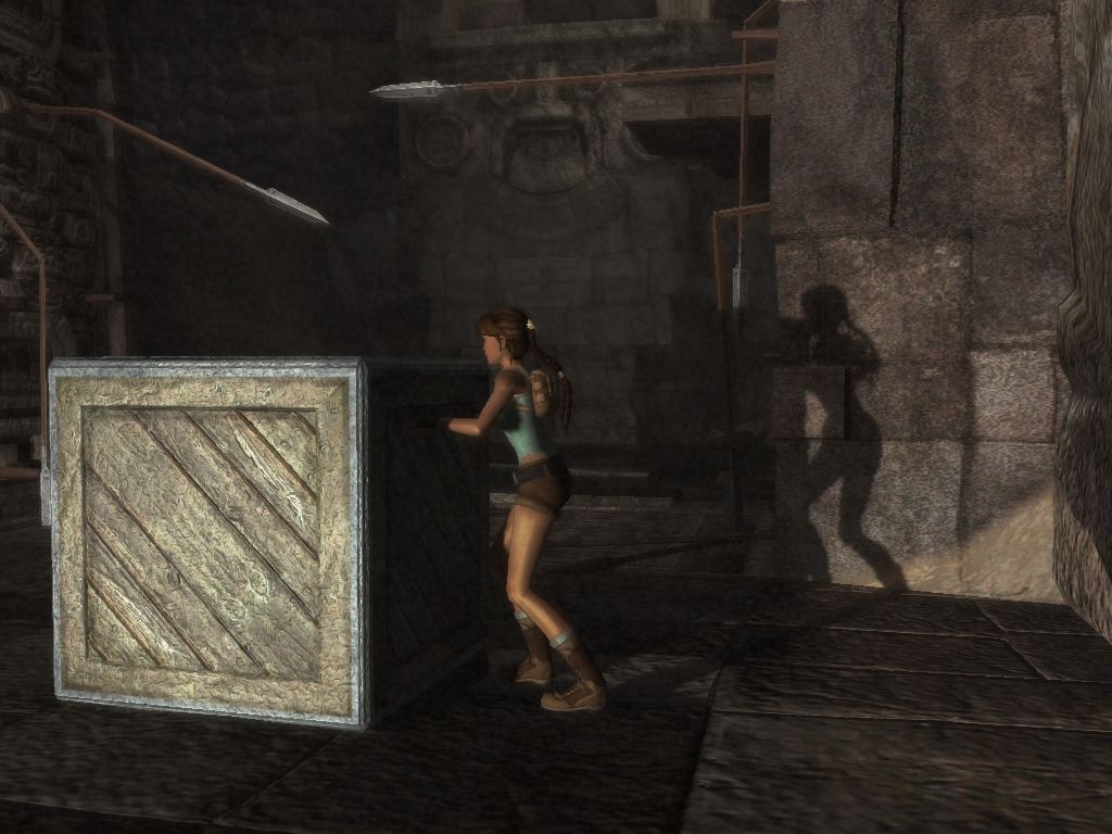 Lara Croft: Tomb Raider - Legend (Windows) screenshot: In spite of these new fancy realistic physics, there's nothing like pushing the good old crate.