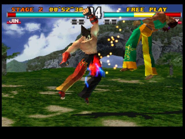 Tekken 3 (PlayStation) screenshot: Jin delivering the "family-uppercut".