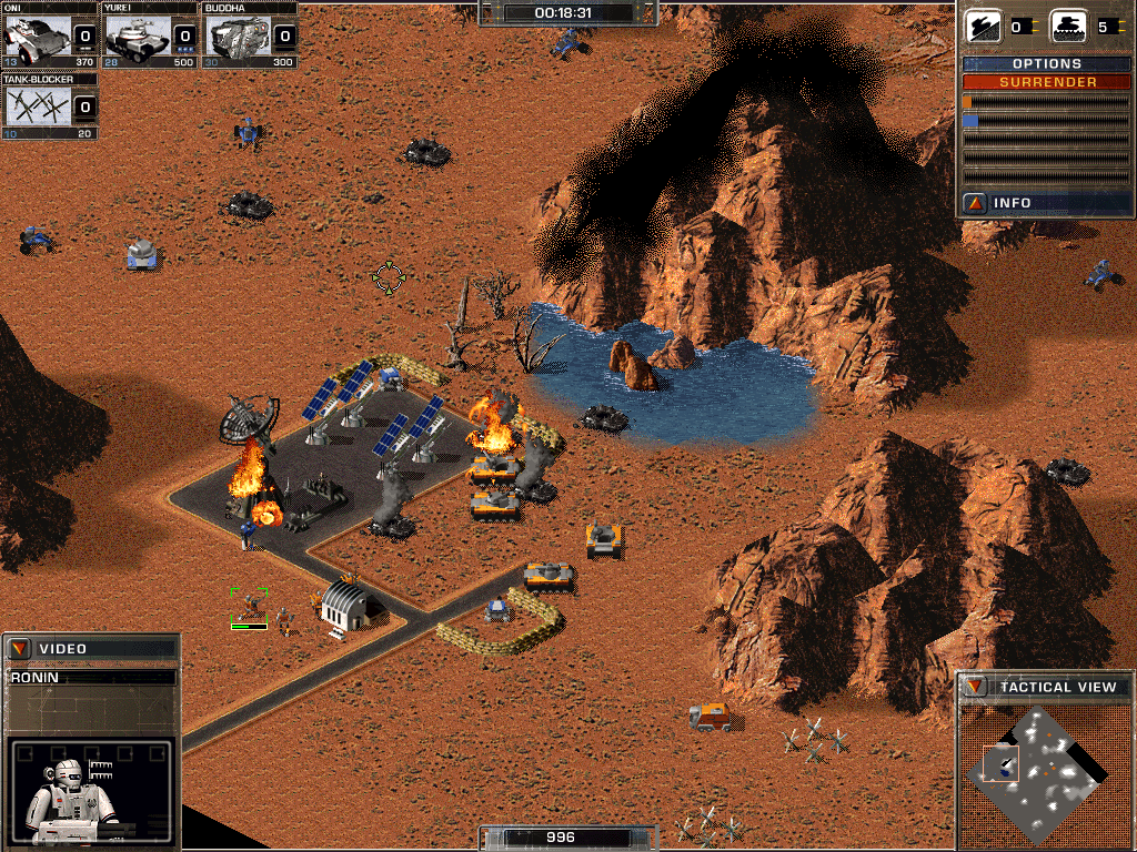 Mayday: Conflict Earth (Windows) screenshot: Asian Federation - attacking guarded satellite station.