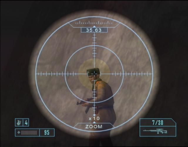 Mercenaries: Playground of Destruction (Xbox) screenshot: The Sniper rifle makes killing NKs a lot more fun!