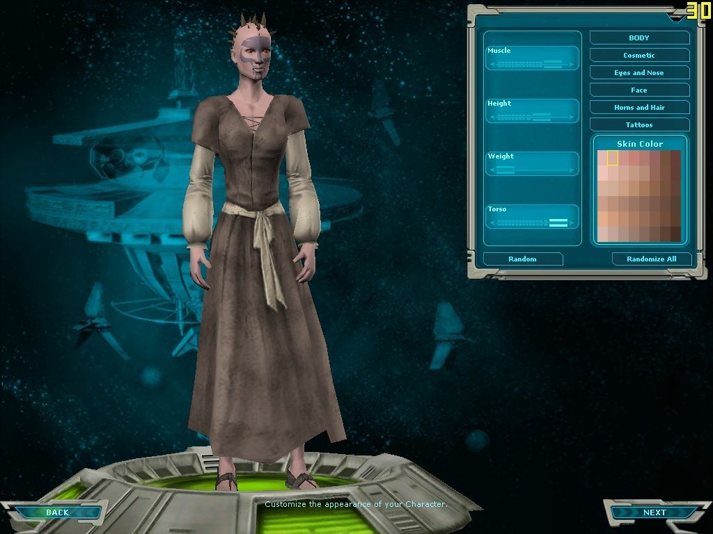 Star Wars: Galaxies - An Empire Divided (Windows) screenshot: The character creation facilities are unusually powerful.