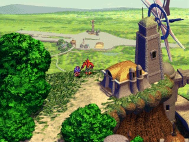 SaGa Frontier (PlayStation) screenshot: Lute sets out to explore the world.
