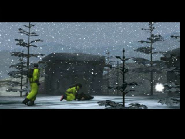 Syphon Filter (PlayStation) screenshot: Intro - Lian examines someone infected with the virus