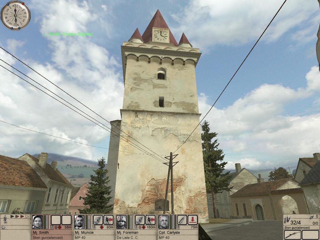 Hidden & Dangerous 2 (Windows) screenshot: Church tower.