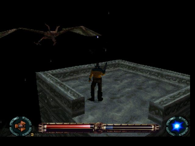 O.D.T.: Escape... or Die Trying (PlayStation) screenshot: These bat-like creatures move fast and can get very annoying.