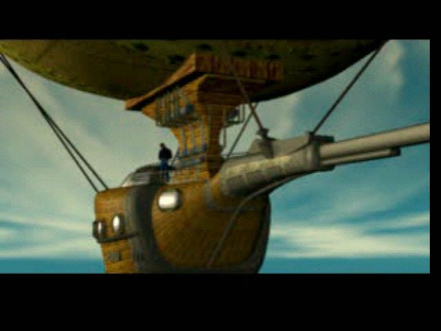 O.D.T.: Escape... or Die Trying (PlayStation) screenshot: Intro - the Nautiflyus is still flying safely.