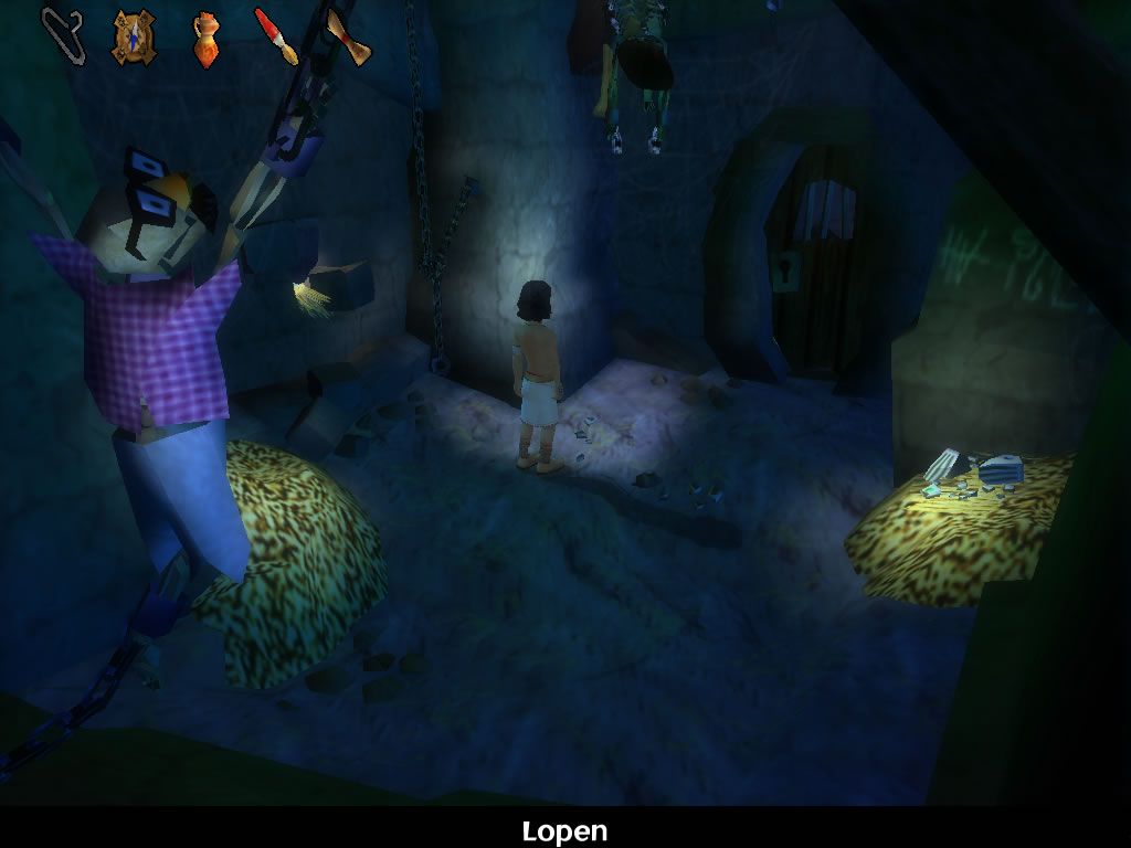 Ankh (Windows) screenshot: Assil is thrown into a dungeon.