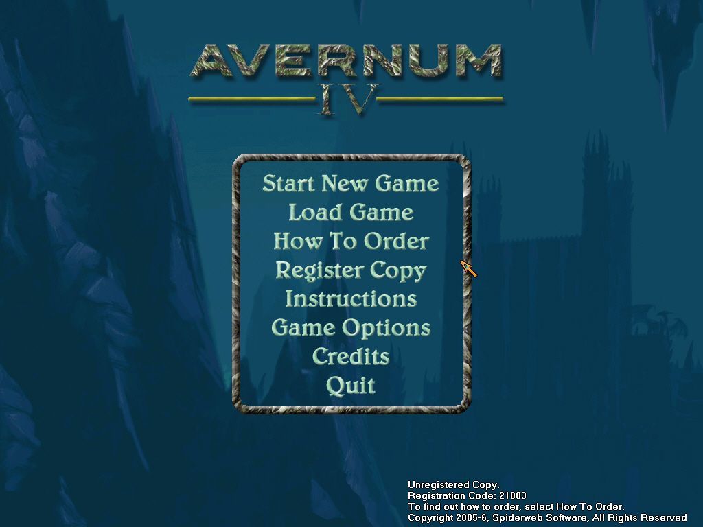 Avernum IV (Windows) screenshot: Title Screen