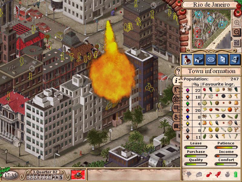 Fast Food Tycoon 2 (Windows) screenshot: Explosion - caused by sabotage