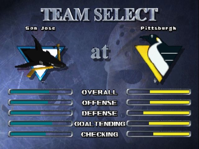 NHL Breakaway 98 (Nintendo 64) screenshot: Team selection.