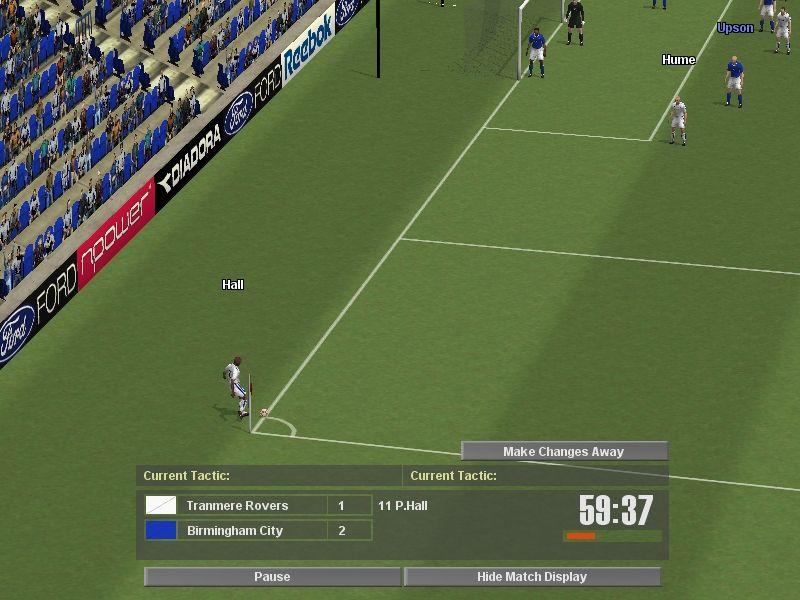 LMA Professional Manager 2005 (Windows) screenshot: Corner kick