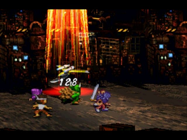 SaGa Frontier (PlayStation) screenshot: Combat - special attacks are accompanied by lots of special effects.