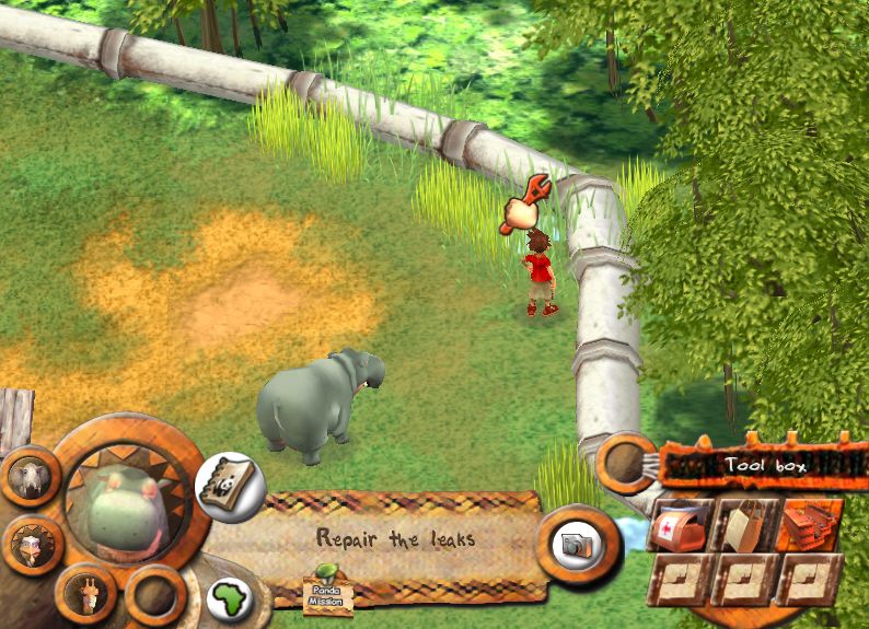 WWF Panda Junior (Windows) screenshot: Someone built a leaking pipeline in the middle of the wilderness.