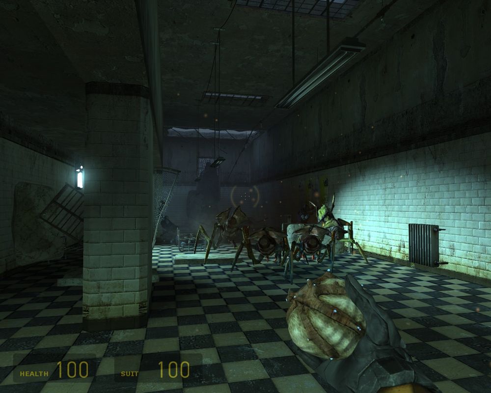 Half-Life 2 (Windows) screenshot: My Ant Lion army attacking Combine soldiers.