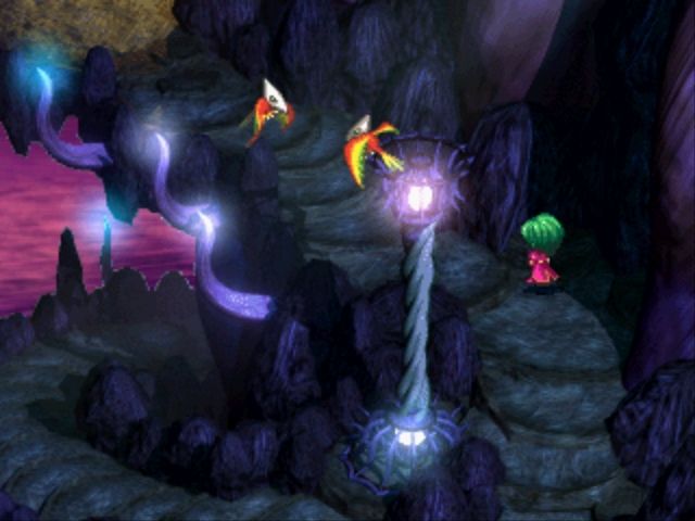 SaGa Frontier (PlayStation) screenshot: Monsters are always visible.