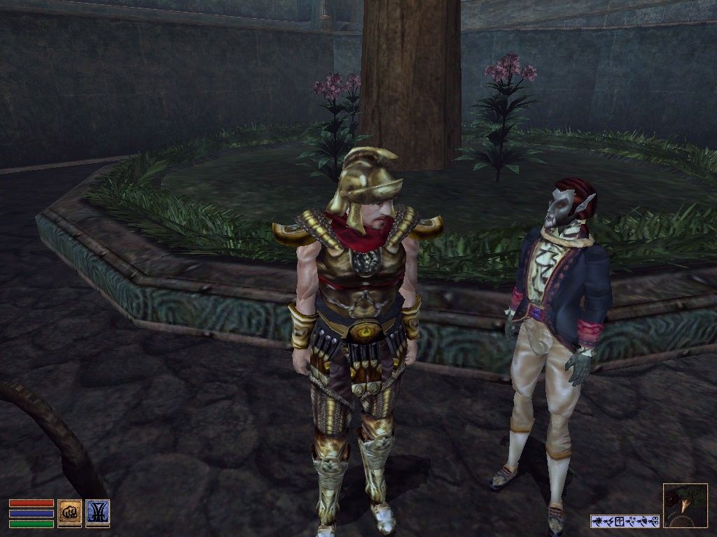 The Elder Scrolls III: Tribunal (Windows) screenshot: Our hero is wearing his Templar armor.