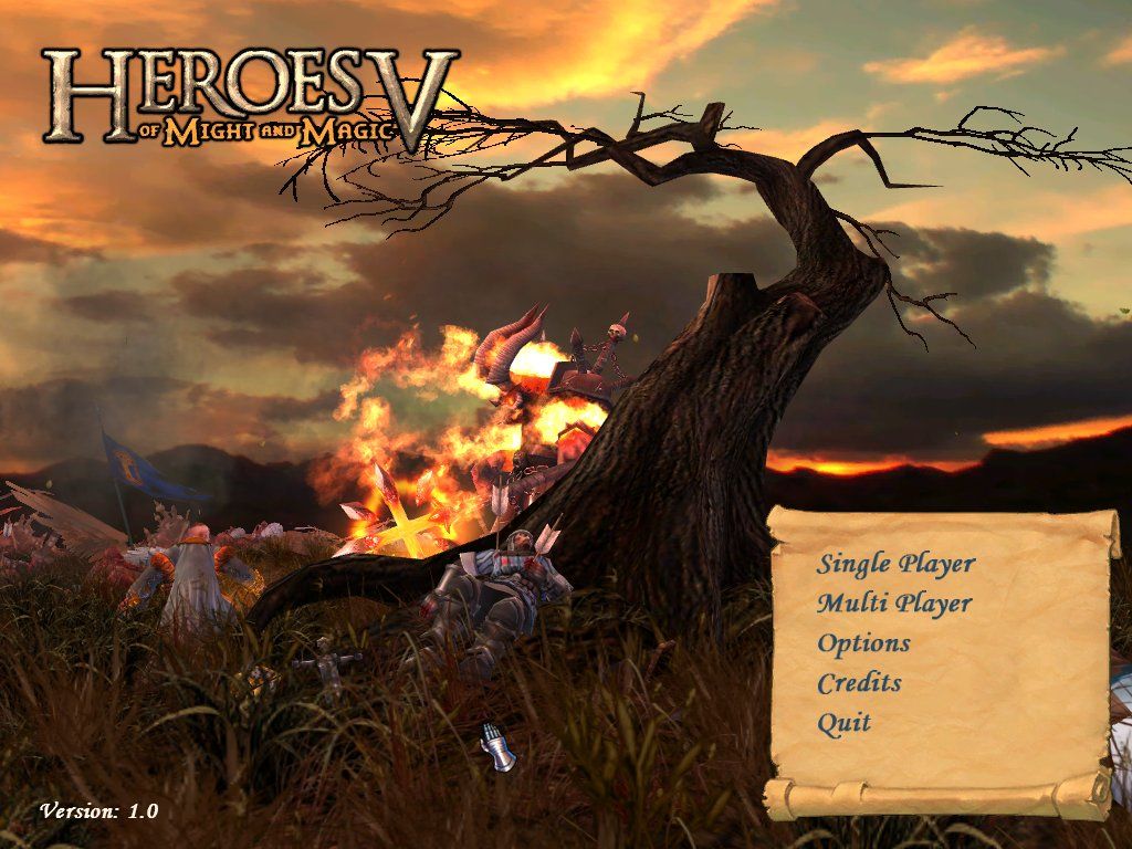 Heroes of Might and Magic V (Windows) screenshot: Main menu