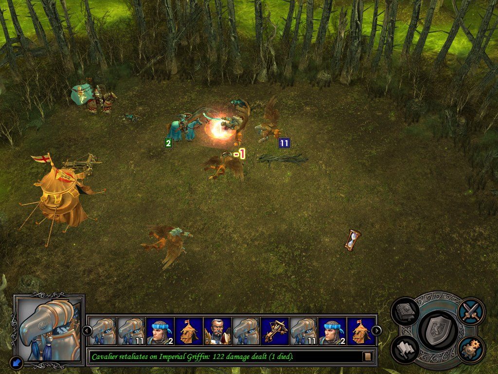 Heroes of Might and Magic V (Windows) screenshot: Battle (I managed to win it!)