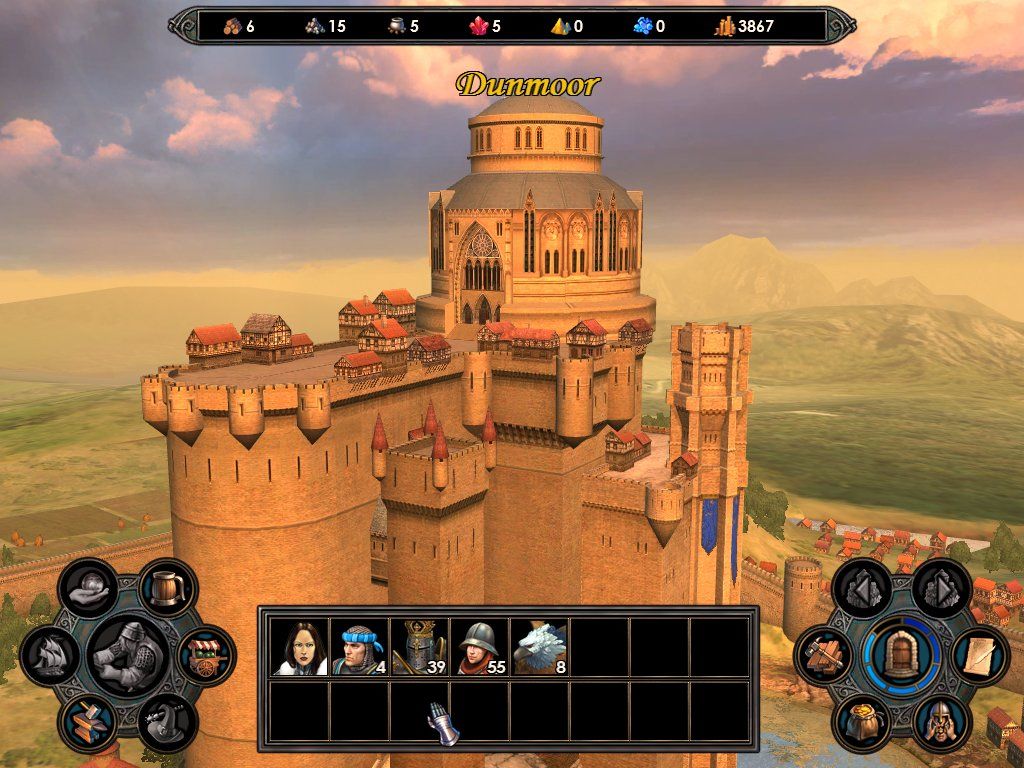 Heroes of Might and Magic V (Windows) screenshot: View of the city