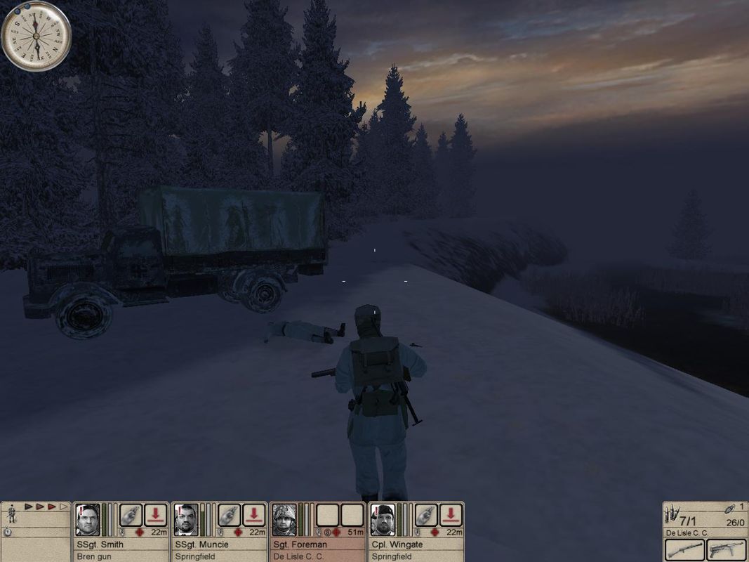 Hidden & Dangerous 2 (Windows) screenshot: Sgt. Foreman heads towards the truck.