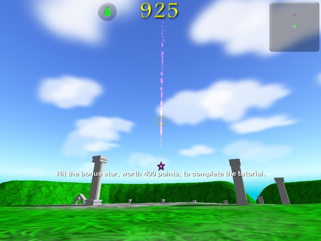 Orbz (Windows) screenshot: Game objective ... hit the stars