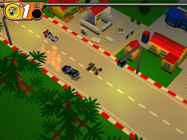 LEGO Stunt Rally (Windows) screenshot: Afterburner increases speed and improves grip