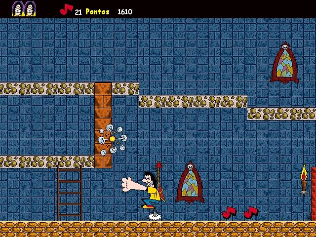 Roko-Loko no Castelo do Ratozinger (Windows) screenshot: Die, spider, DIE!