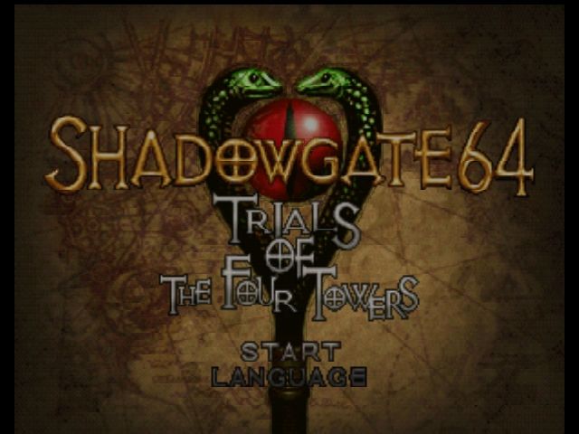 Shadowgate 64: Trials of the Four Towers (Nintendo 64) screenshot: Title screen / Main menu