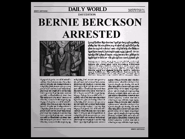 Hopkins FBI (Linux) screenshot: Intro cutscene, Bernie Berckson arrested by agent Hopkins.