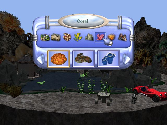 My Sim Aquarium (Windows) screenshot: Design your tank inside the Editor. Choose from pre-made or start from scratch.