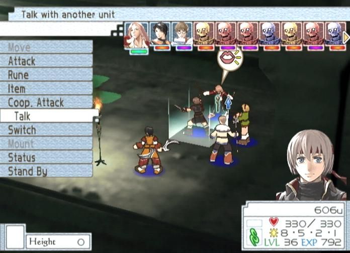 Suikoden Tactics (PlayStation 2) screenshot: Talk will increase Good Will between characters