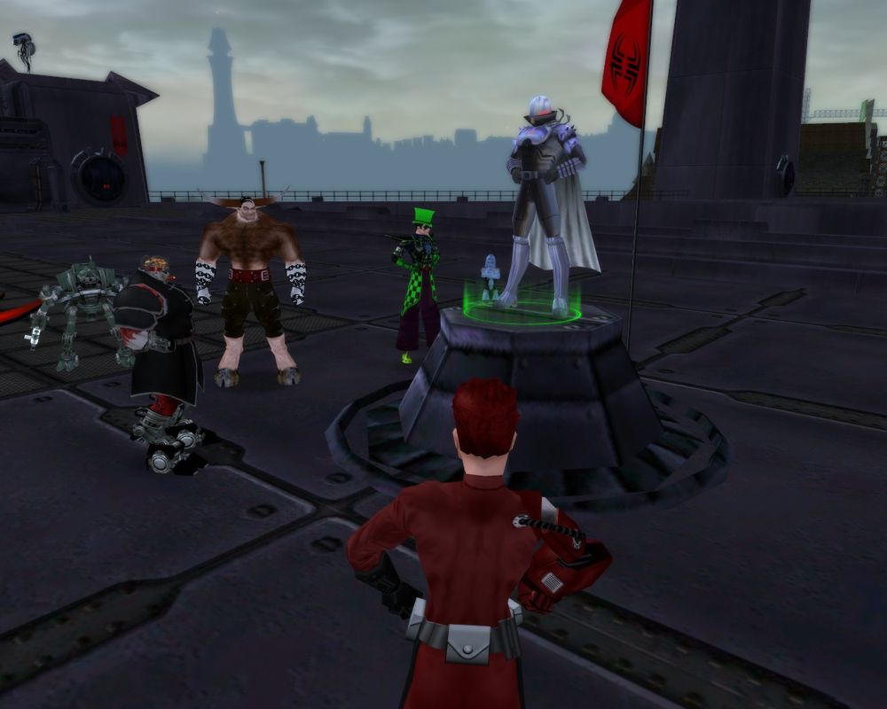 City of Villains (Windows) screenshot: This guy on the left is hairy Barry.