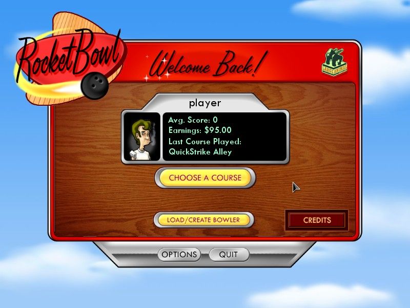 RocketBowl (Windows) screenshot: Main Menu