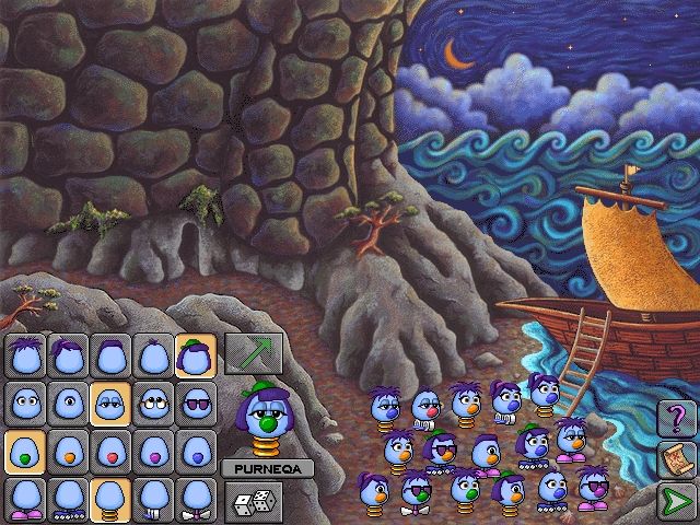 Logical Journey of the Zoombinis (Windows 3.x) screenshot: At the beginning you can create your own zoombinis or just pick up some randomly created ones
