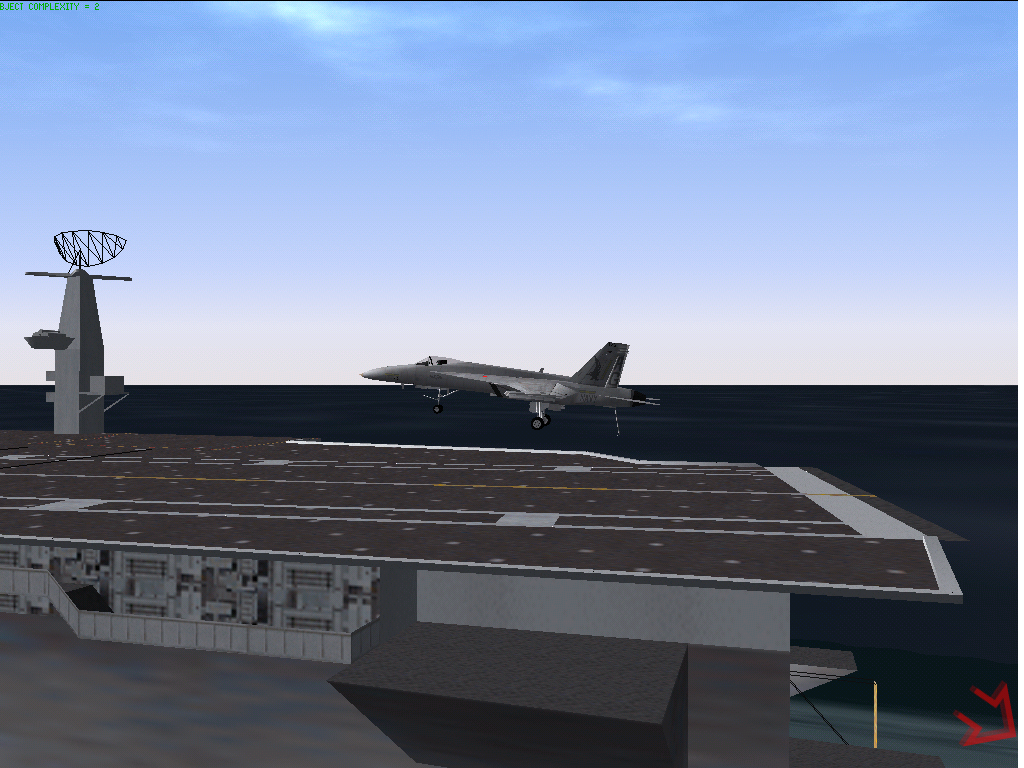 Jane's Combat Simulations: F/A-18 Simulator (Windows) screenshot: Carrier landing
