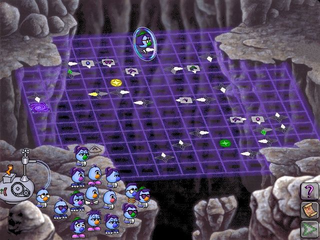 Logical Journey of the Zoombinis (Windows 3.x) screenshot: Bubblewonder Abyss in a higher level