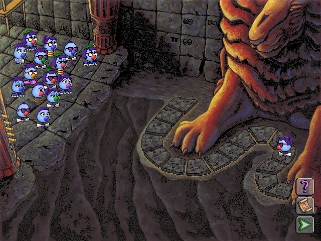 Logical Journey of the Zoombinis (Windows 3.x) screenshot: The Lion's Lair in a higher level