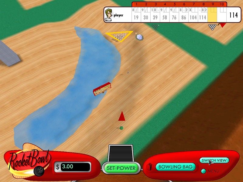 RocketBowl (Windows) screenshot: Camera can be changed by clicking on button named 'Switch View'