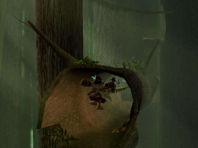 Brave: The Search for Spirit Dancer (PlayStation 2) screenshot: Playing in the treetops