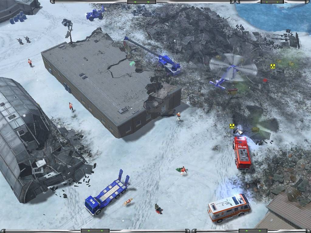 911 First Responders (Windows) screenshot: A sudden break of an ice floe destroyed parts of a polar station.