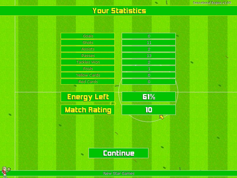 New Star Soccer 3 (Windows) screenshot: Check your performance after the match