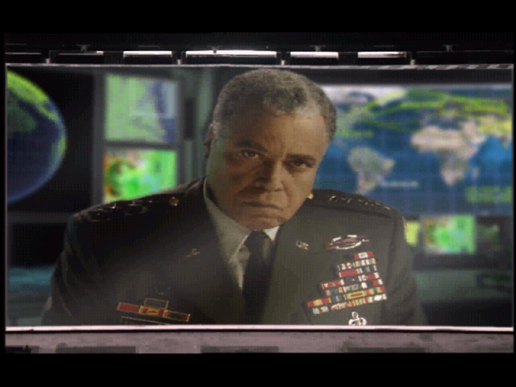 Command & Conquer: Tiberian Sun (Windows) screenshot: General James Solomon (James Earl Jones)